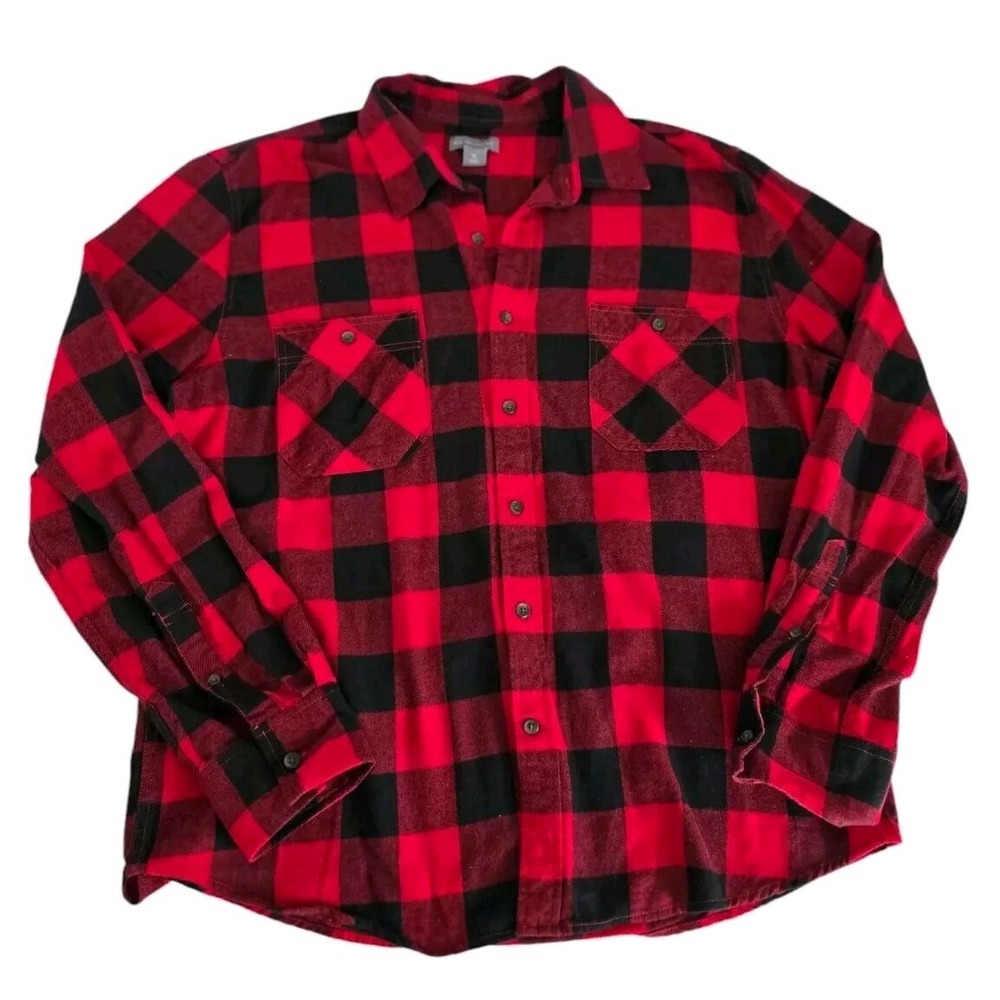 Peyton Parker Mens Button Up‎ Casual Shirt Size XL Extra Large Plaid Flannel